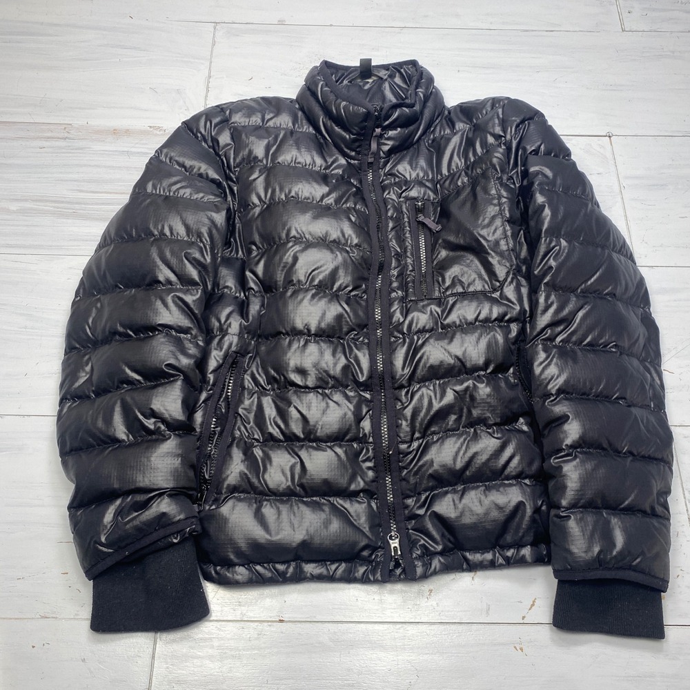 J.Crew Puffer Jacket Womens XL Black Ripstop Down Fill Quilted Full Zip Coat